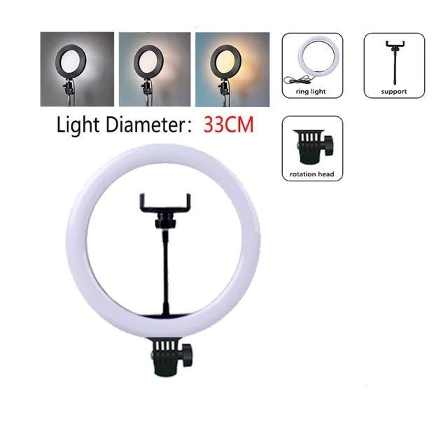 Mj33cm Rgb Led Studio Camera Ring Light Photography With Mobile Holder - Image 3