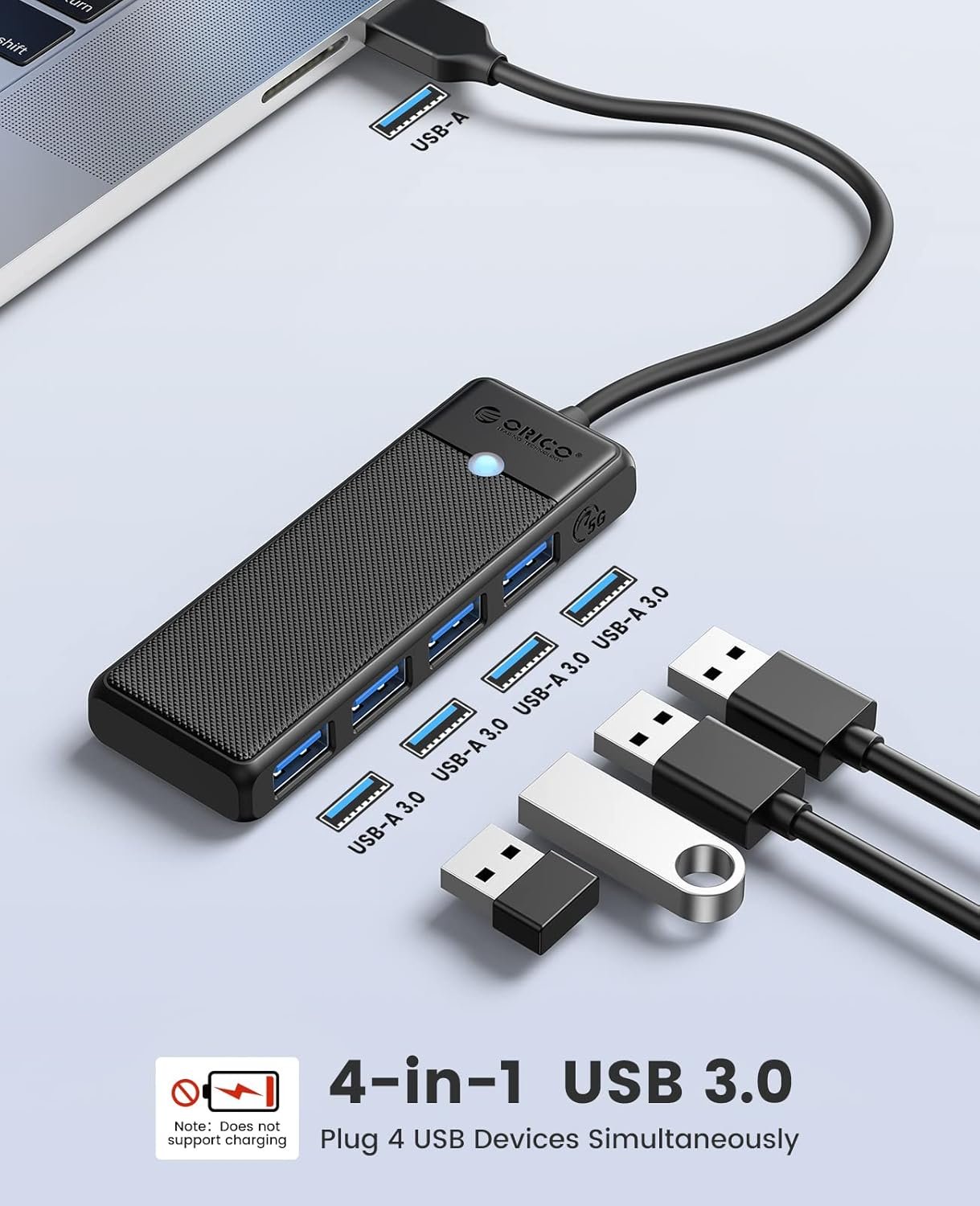 Orico Usb Hub 3.0 4 Ports Papw4a-u3-015-bk-ep Black Color - Image 2