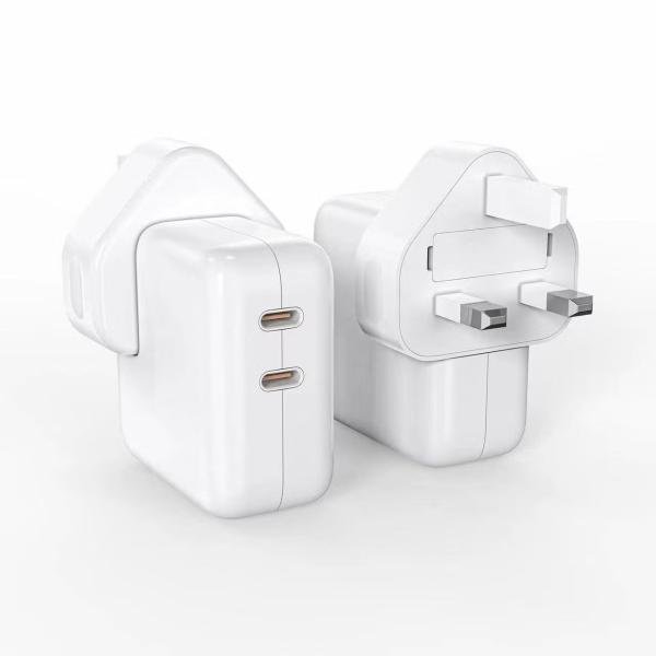 Iphone 35w Uk 3 Pin Dual Type C Fast Charging Pd Adapter - Image 3