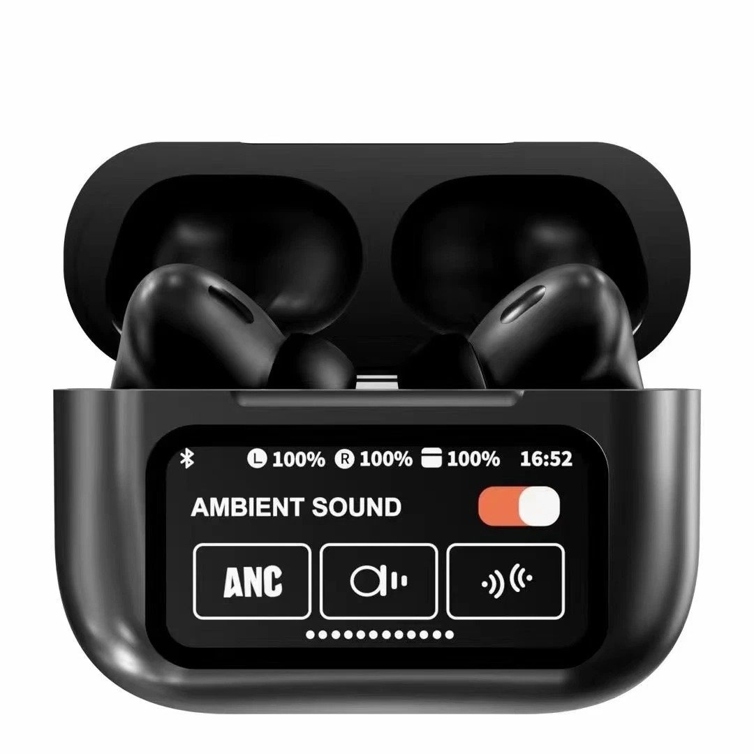 Black New A9 Pro Apple Airpods Anc/enc Zhongkelqnxun Touch Control Bt 5.4 Earbuds - Image 3