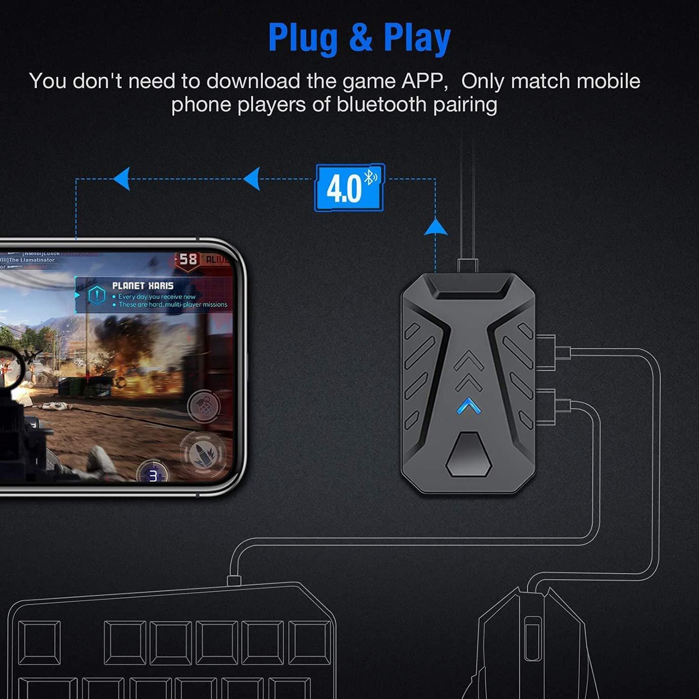 Gaming Wireless Bluetooth 5 In 1 Combo Keyboard And Mouse - Image 3