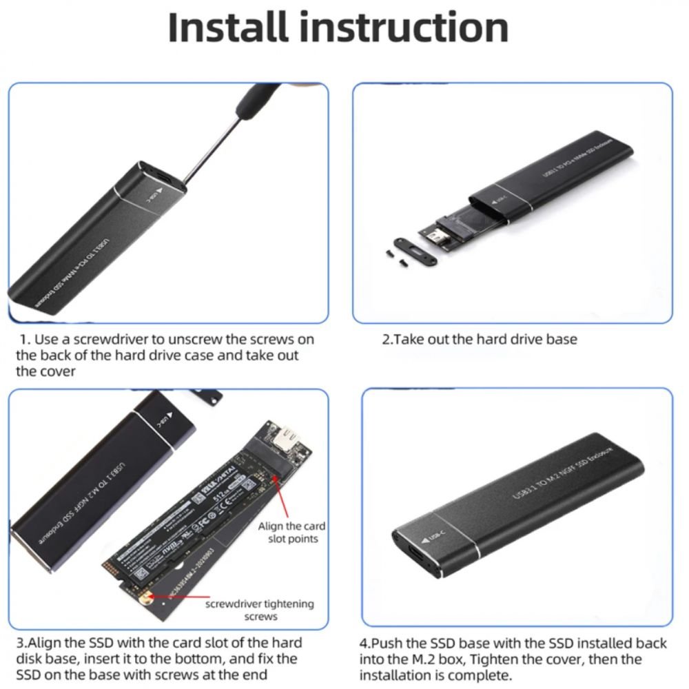 M2 Ssd Enclosure, Usb 3.1 Gen 2 (10 Gbps) - Image 3