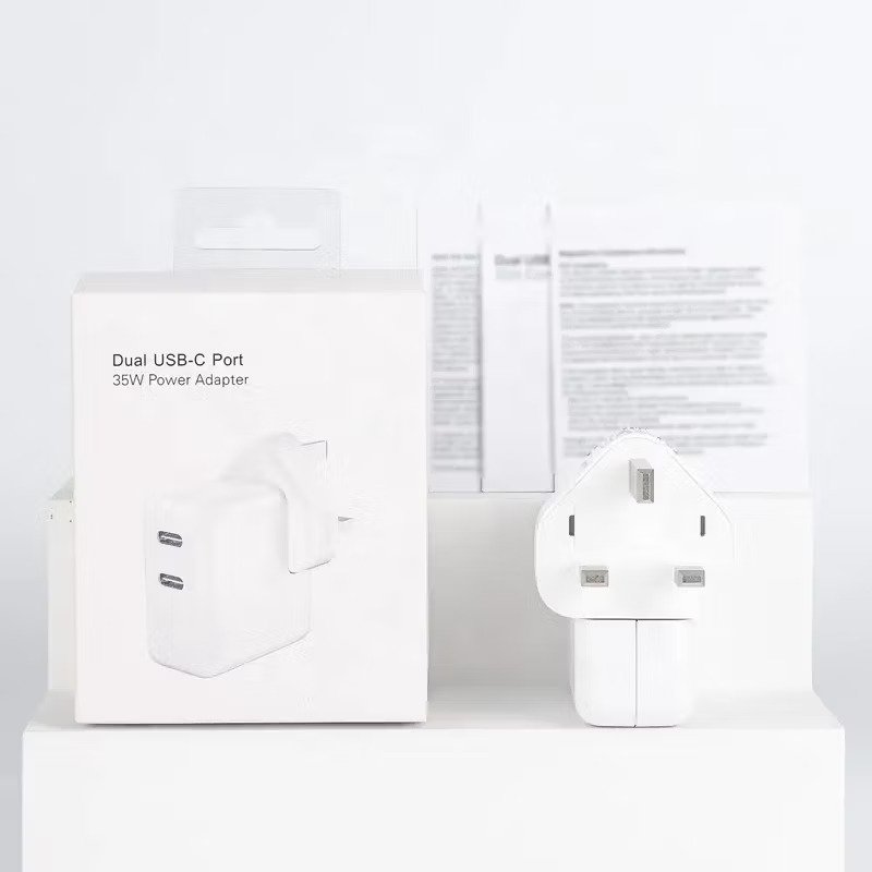 Iphone 35w Uk 3 Pin Dual Type C Fast Charging Pd Adapter