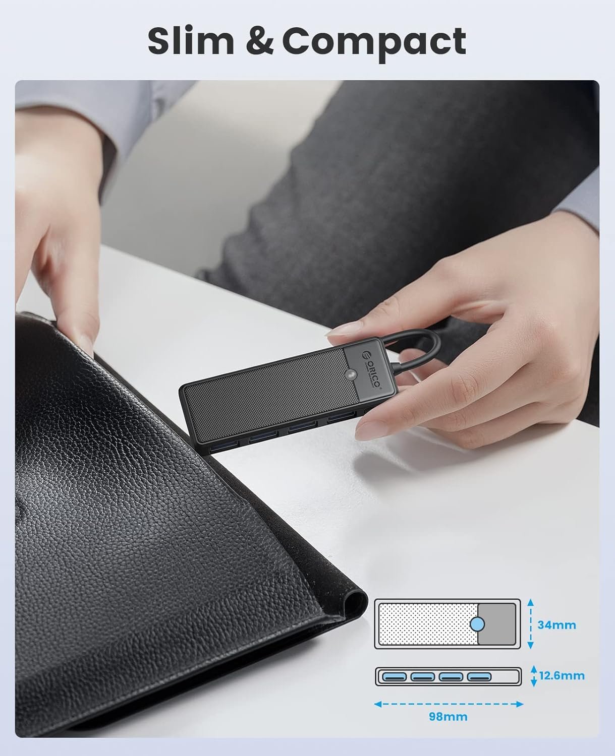 Orico Usb Hub 3.0 4 Ports Papw4a-u3-015-bk-ep Black Color - Image 3