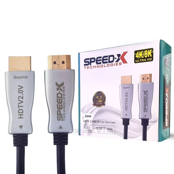 Speed-x 30m Fiber Hdmi Cable 2.0/2.1 Aoc(active Optical Cable) 30awg Copper Support 4k 8k Uhd (full Length)