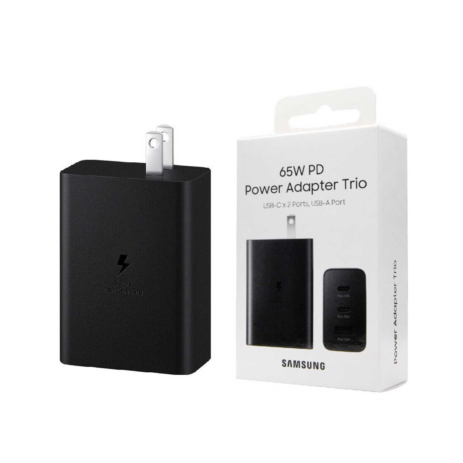 65w Samsung Us Pin Pd Power Adaptor Trio Usb C X 2ports,usb-a Port - Image 4