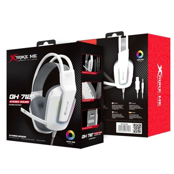 Xtrike Me Gh712 Rgb Gaming Headset With Noise Reduction Microphone White