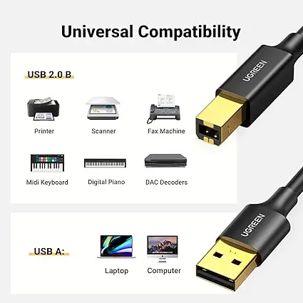 Ugreen USB 2.0 AM To BM Print Cable 3M