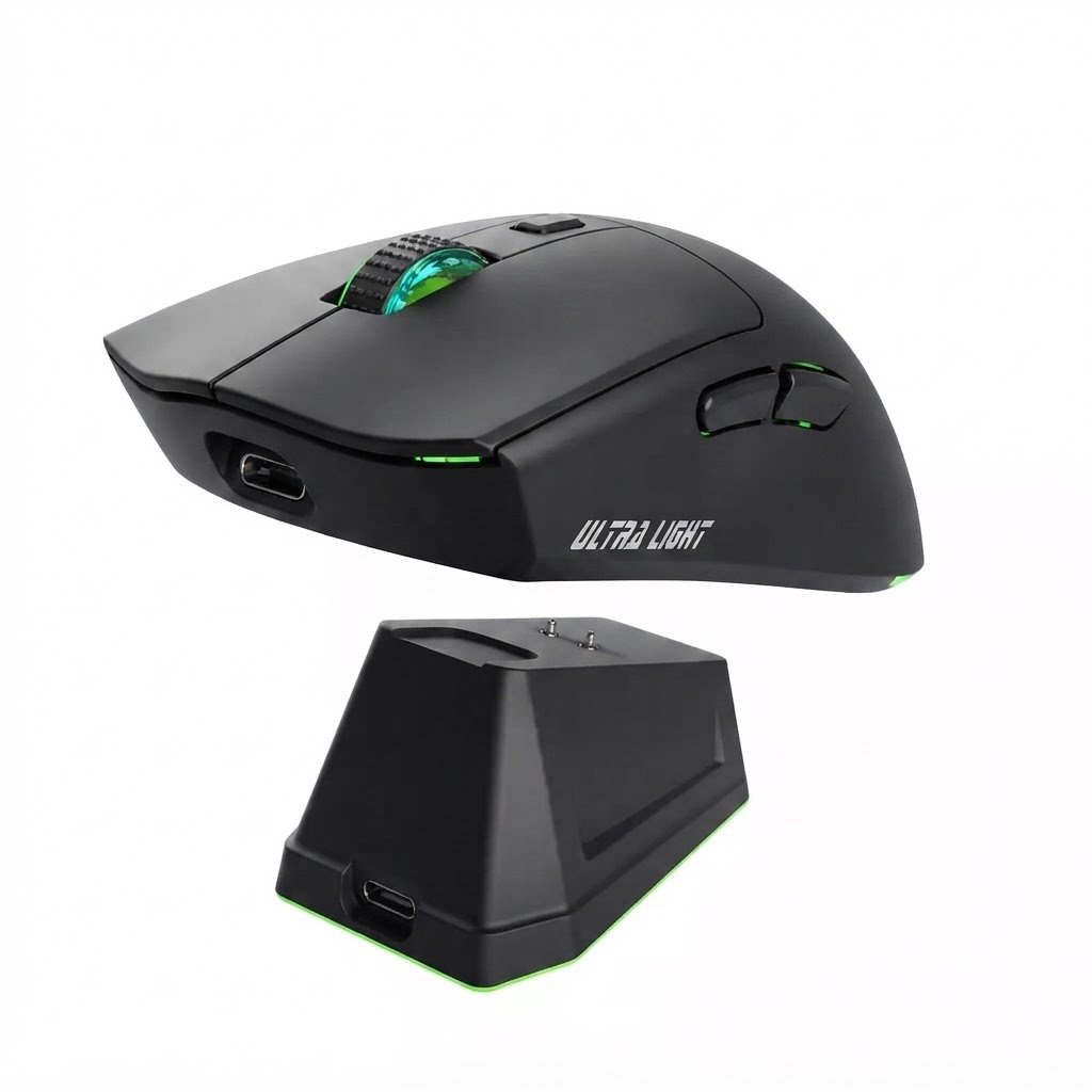 JEDEL WD139 Rechargeable Wireless + Bluetooth Double Mode and Rechargeable Gaming Mouse White