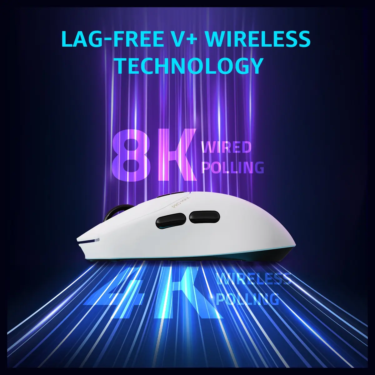 Rapoo VT1 Pro Max Wireless Gaming Mouse, 8K Wired and 4K Wireless. - Image 5