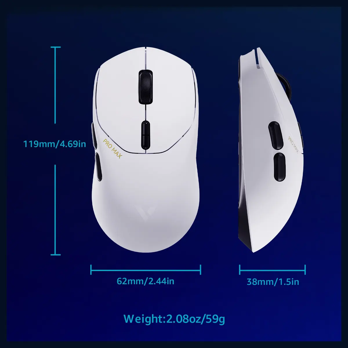 Rapoo VT1 Pro Max Wireless Gaming Mouse, 8K Wired and 4K Wireless. - Image 9