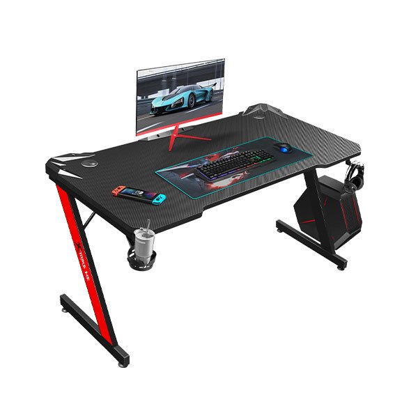 Xtrike Me Dk-02 Ergonomic Computer Desk With Headphone Hook And Cup Holder Z-shaped Legs Black - Image 4