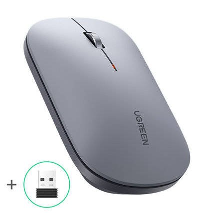 UGREEN MU001 2.4G & Bluetooth Dual-Mode, 4000DPI, Ergonomic Design, 3 Buttons Gray 45171