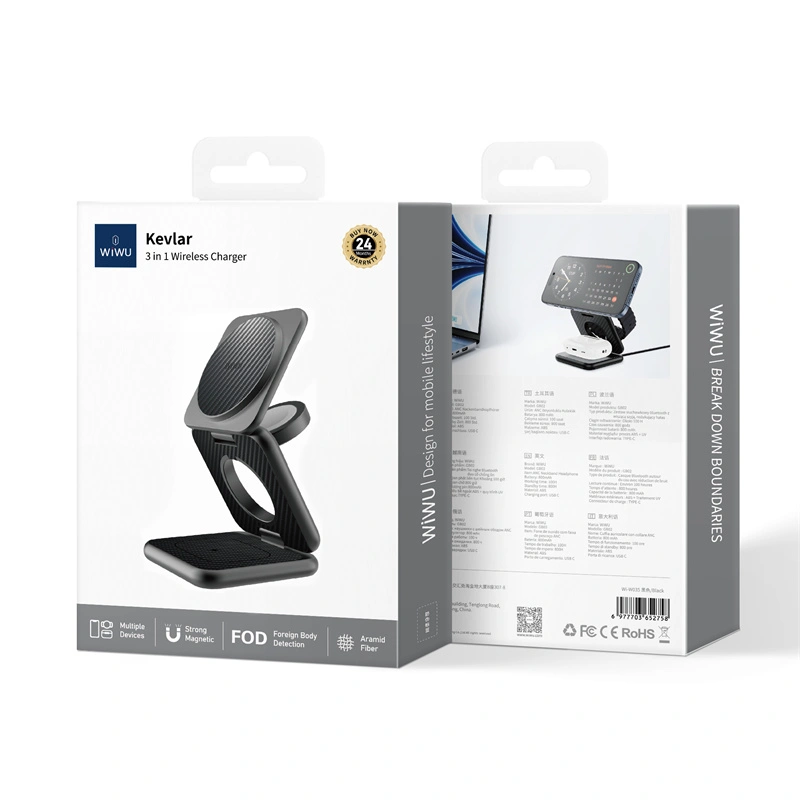 WIWU Wi‐W035 KEVLAR MAG GO 3 in 1 Wireless Charger
