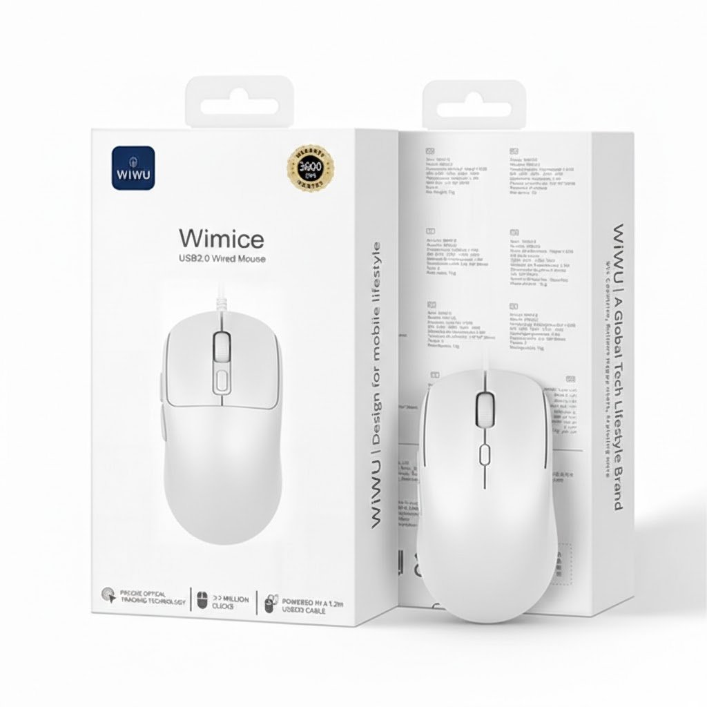 WIWU WM111 Black Wired Office Mouse 6-Button Layout for Enhanced Productivity - Image 5