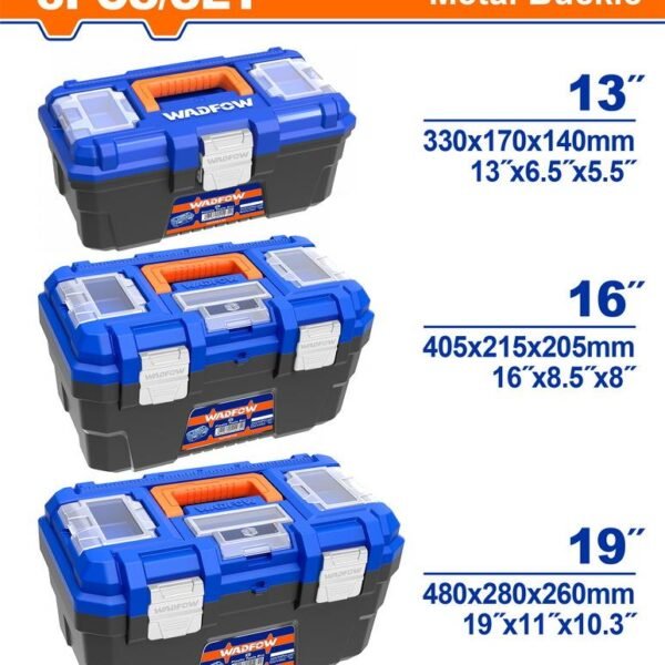 3 Pcs Plastic tool boxes set