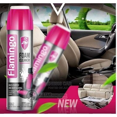 Multi-Purpose Flamingo Foam Cleaning Like Fabric, Carpet, Leather, Vinyl etc. Foam Cleaner - 650ml