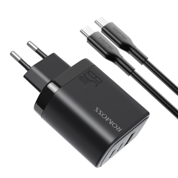 Romoss Ac65h Eu 65w Laptop And Mobile Fast Charger With Cable