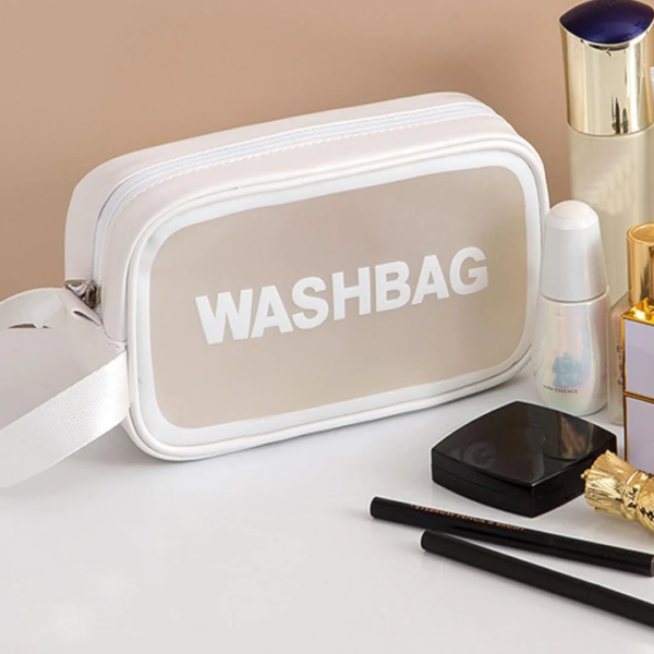 Waterproof Transparent Travel Cosmetic Zipper Storage Wash Bag Small