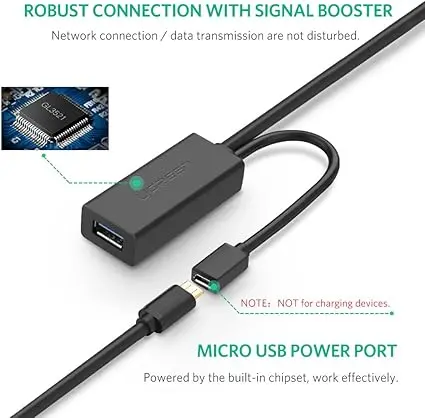 UGREEN 20826 USB 3.0 EXTENTION CABLE 5M BLACK