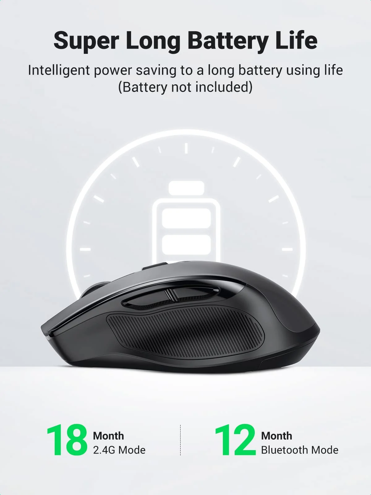 UGREEN 90855 Ergonomic Wireless Mouse (2.4G Wireless & Bluetooth) - Image 2