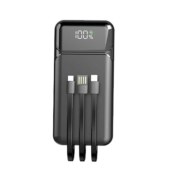 Aspor A316 20000mah 22.5w High Speed Built In Cable Fast Charging Power Bank Black - Image 2