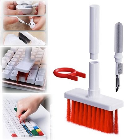 5 in1 Computer Keyboard Cleaning Brush - Red