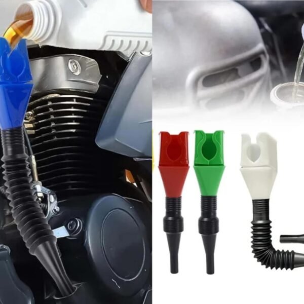 Portable Draining Tool, Spill-Free, Hand-Free Snap Funnel, Universal Flexible Draining Oil Plastic Funnel, Gasoline Filling Extension Funnels for Automotive Oil and Household Uses