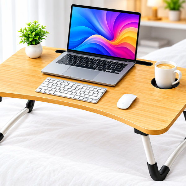 Wooden Gaming Laptop Table For Bed Foldable Stand