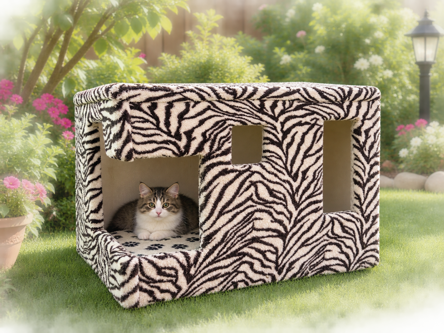 Hand made Wood Cat House - Image 2
