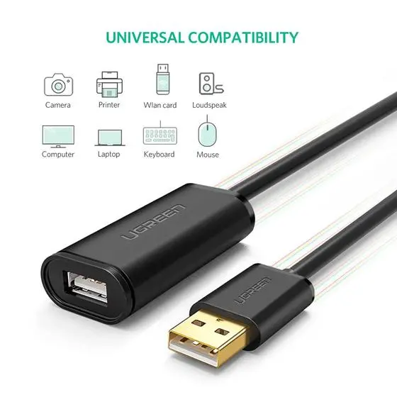 UGREEN 10321 USB 2.0 Active Extension Cable 10m – 480Mbps