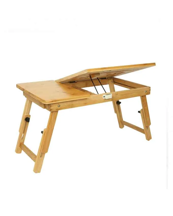 Adjustable Wooden Laptop Table With Cooling Fan L10 - Image 3
