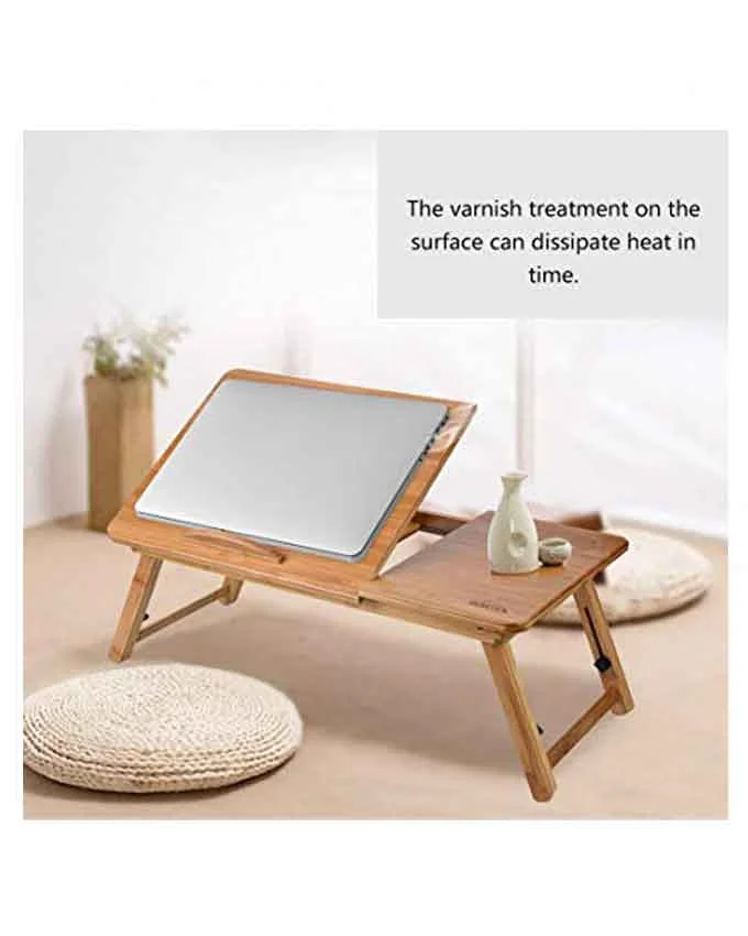 Adjustable Wooden Laptop Table With Cooling Fan L10 - Image 4