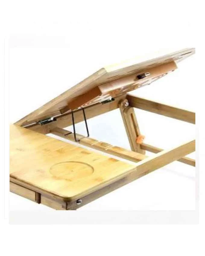 Adjustable Wooden Laptop Table With Cooling Fan L10 - Image 6