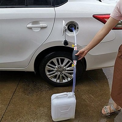 Manual Oil Pump PVC Car Oil Tank Suction Dual Pipe Gasoline Suction Pipe for Car Motorcycle Transparent Tube Pumping