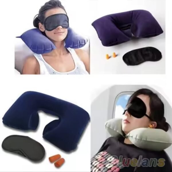 Travel Neck Pillow Travel Set 3 in 1 Eye Cover and Ear Plug and Sleep Rest