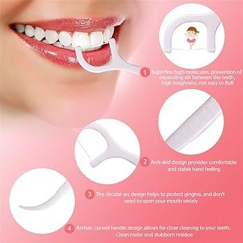50Pcs Dental Floss Sticks & Tooth Picks Teeth Plaque Remover Interdental 2 In 1