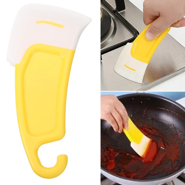Reusable Silicone Pot Cleaning Spatula Kitchen Utensils Washing Scraper Cake Baking Pastry Tools Supplies - 2Pcs