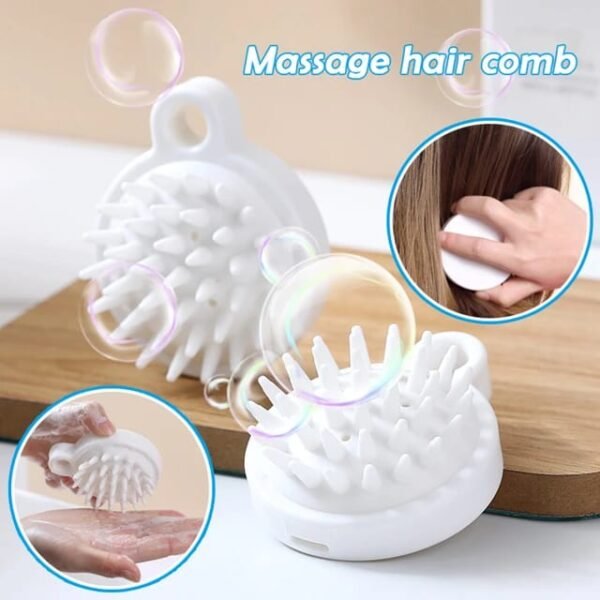 Silicone Round Shampoo Shower Body Washing Hair Massage Massager Brush Comb