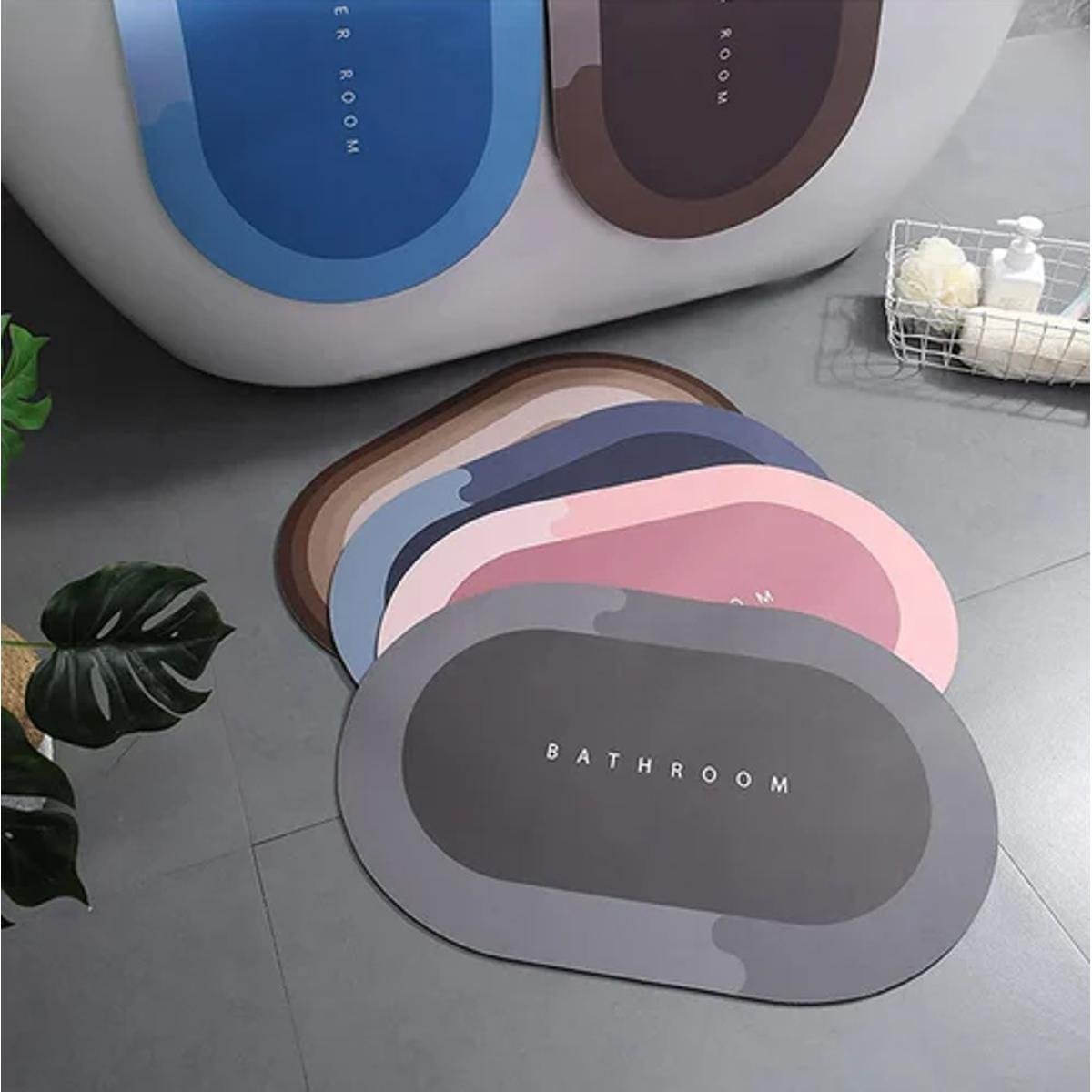 Non-slip Super Absorbent Bathroom Floor Mat Quick Drying Bathroom Carpet Bath Mat Door Mat for Bathroom Toilet Doorway Carpet Rug Sqaure