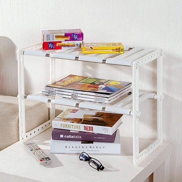 Under Sink Storage Shelf Organizer Kitchen Cabinet with 8 Attachment Plates - 50 to 70cm