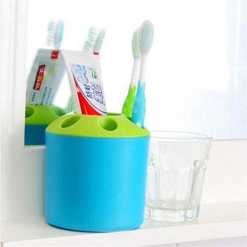 1Pcs Multifunctional Desktop Plastic Pen Pencil Stationary Holder 6 Hole Toothbrush and Toothpaste Holder