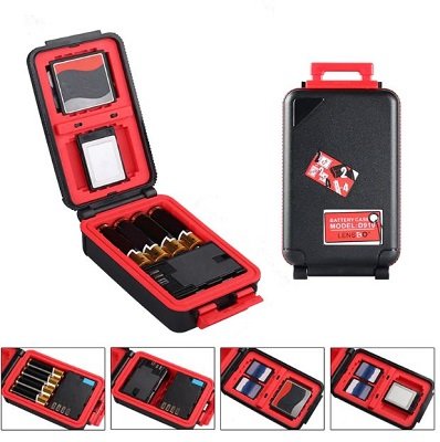 LENSGO D910 Camera Battery Memory Card SD CF XQD Card AA Battery Storage Case