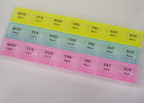 7 Days 21 Compartment Lid Tablets Pill Box - 3Layer