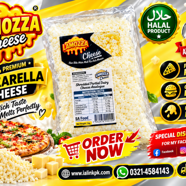 Lamozza Premium Mozzarella Cheese – 1kg Pack