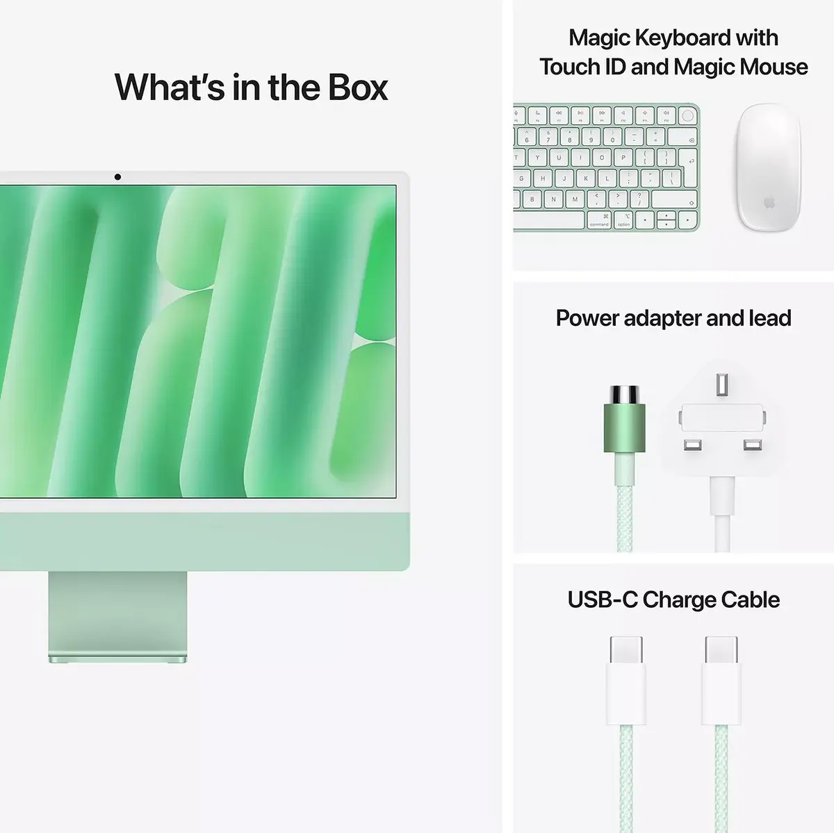 Apple iMac 24 MDQ24 Apple M4 Chip, 24GB Memory, 512GB SSD, 24" Retina Display, macOS, Green - Image 3